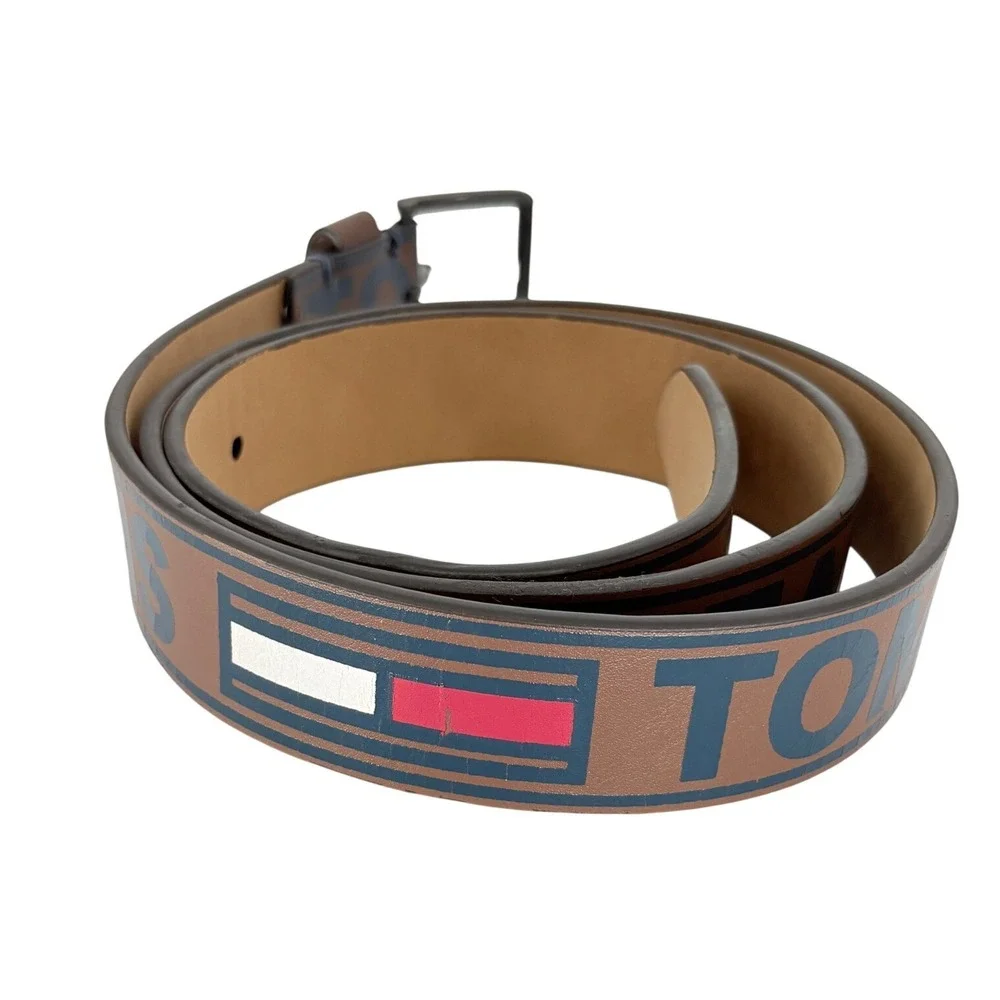 Tommy Hilfiger Tommy Jeans Logo‎ Belt Mens Large L 38-40 Brown Streetwear Y2K